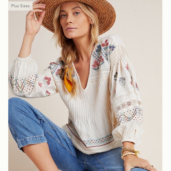 Anthropologie Kayla Embroidered Blouse - Picture 3 of 9